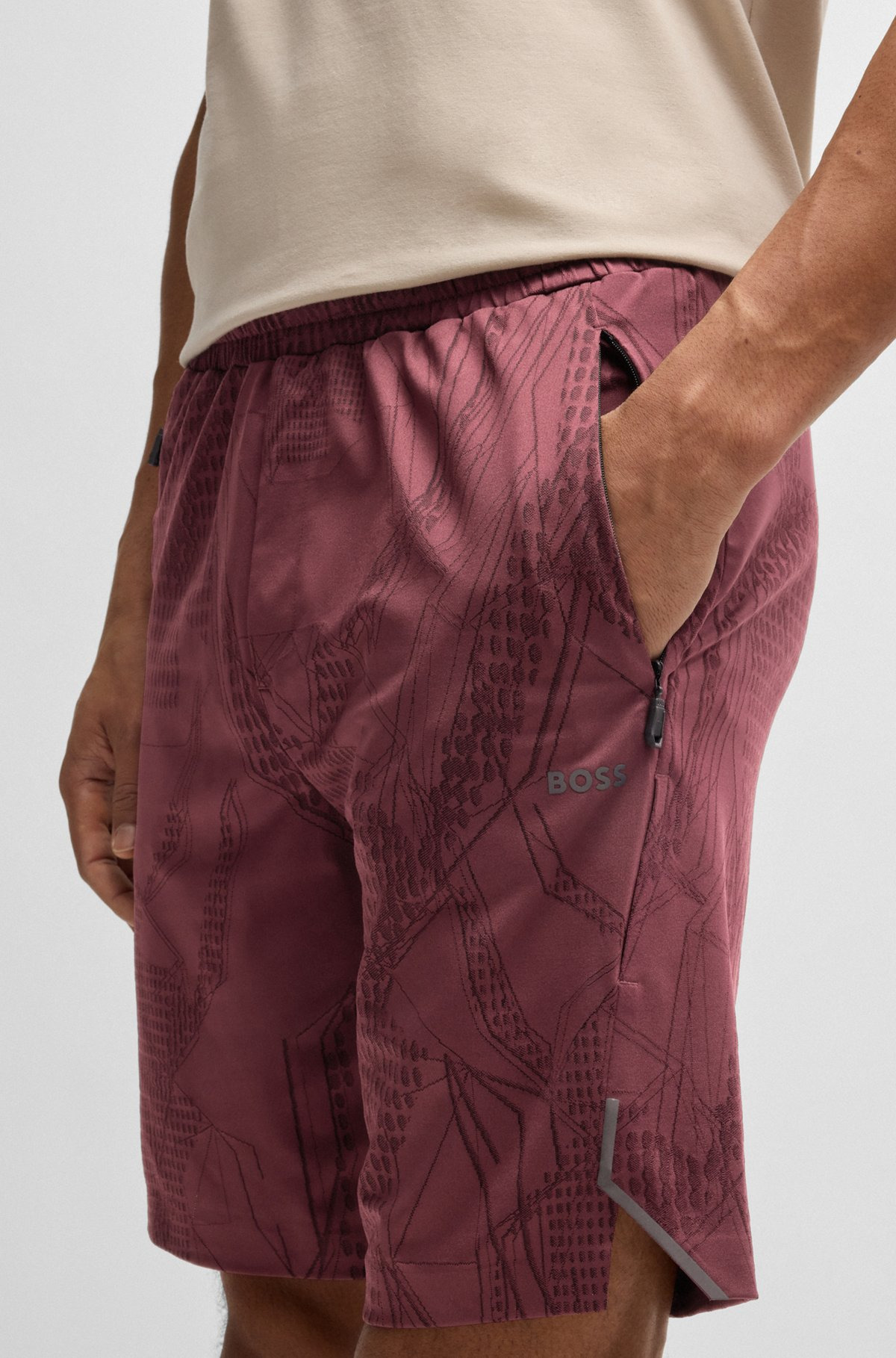 ACTIVE PATTERNED SHORTS IN FOUR-WAY STRETCH FABRIC - 3