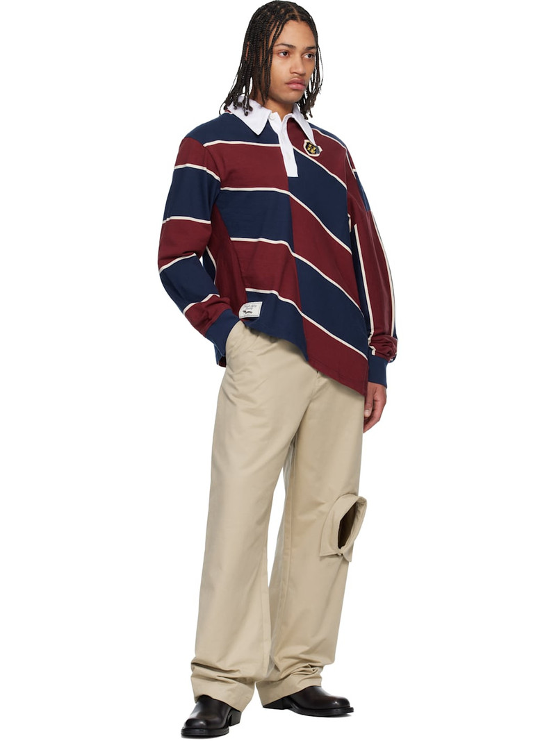 CHARLES JEFFREY LOVERBOY Blue & Red Warped Polo outlook