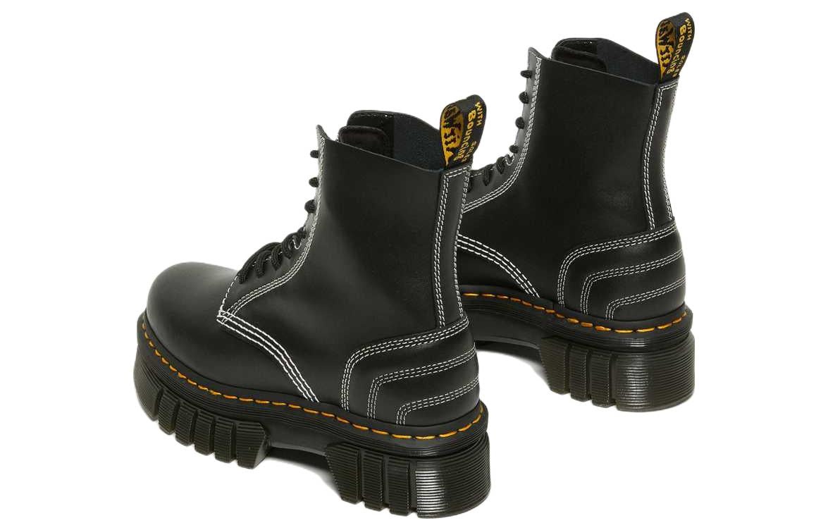 Dr. Martens Audrick 8-eye White Stitch Leather Platform Boots 'Black' 27810001 - 5