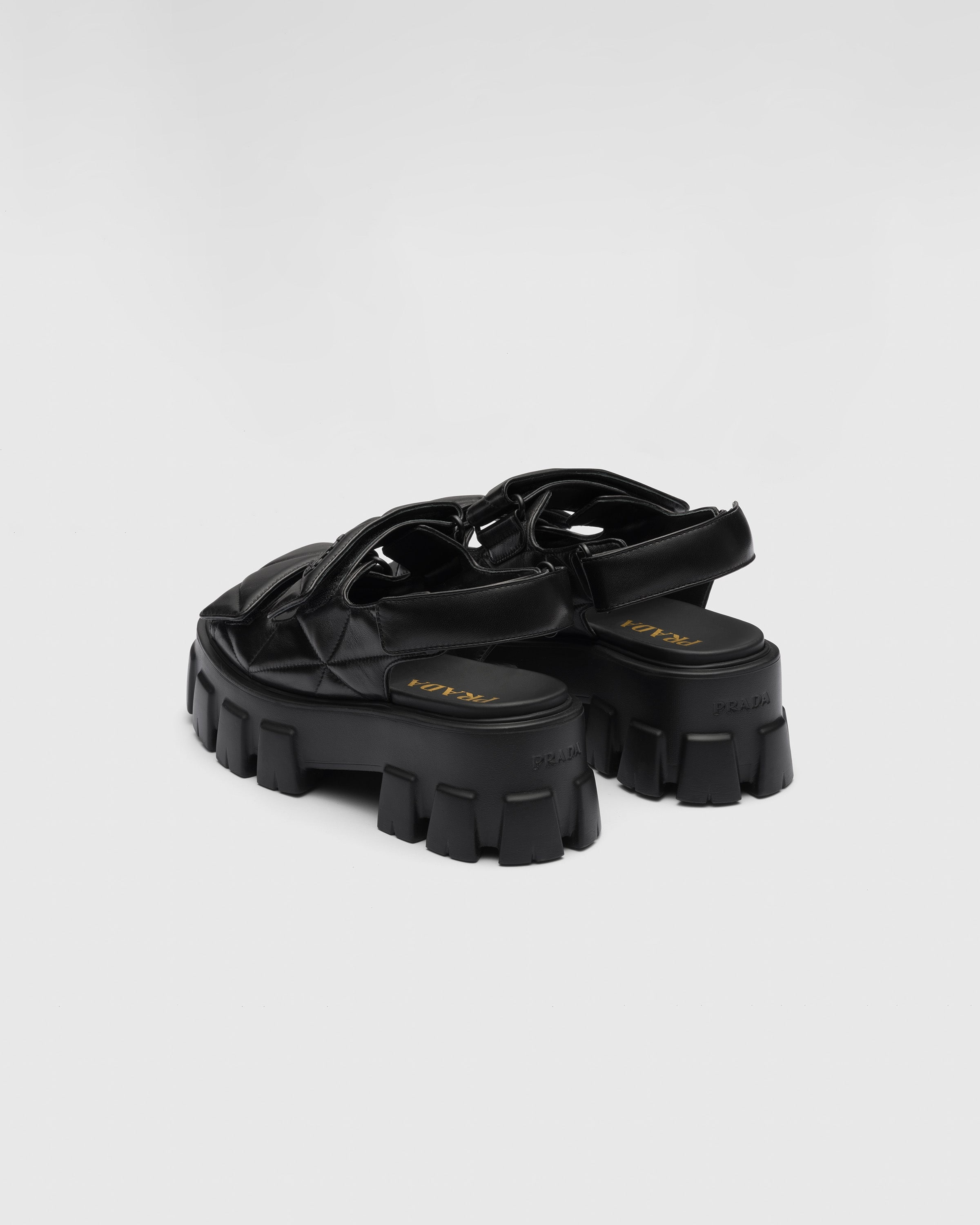 ★PRADA MONOLITH NAPPA LEATHER SANDAL モノリス ナッパレザー Black Monolith nappa leather sandals | PRADA