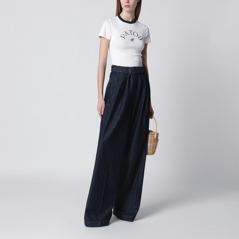 PATOU White T-shirt with embroidered logo outlook