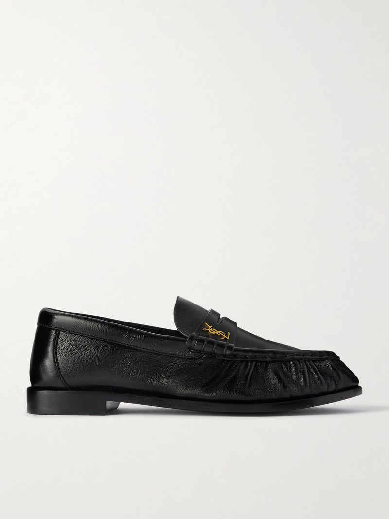 Le Loafer logo-embellished leather loafers Black - 1