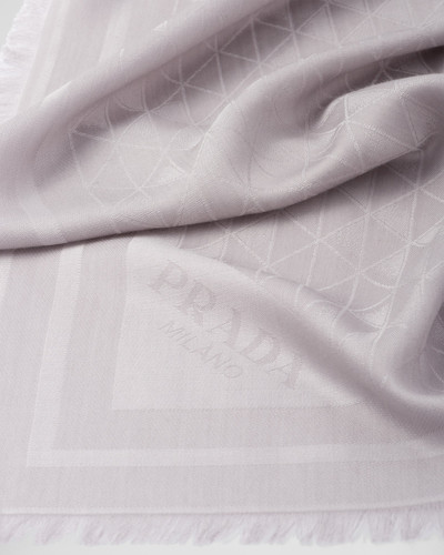 Prada Symbole silk and wool jacquard shawl outlook