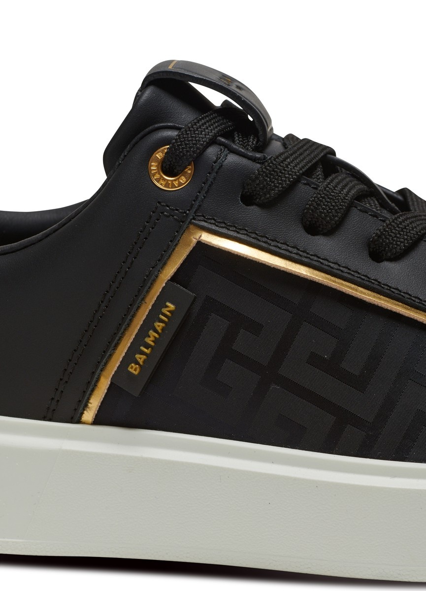 B-Court leather and nylon monogram sneakers - 7