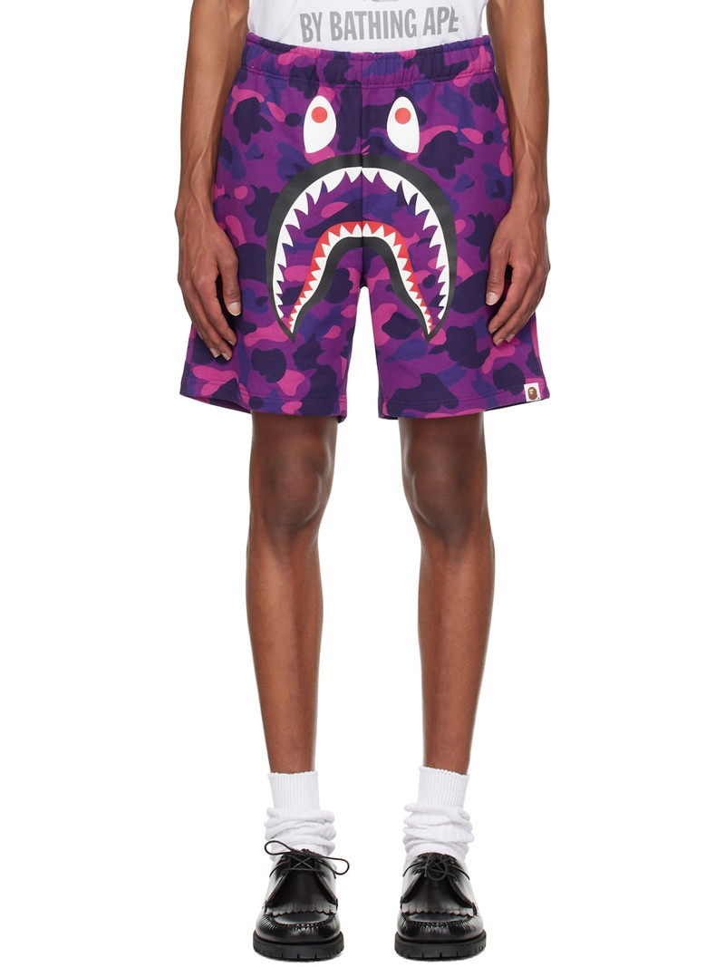 컬러 CAMO SHARK SWEAT SHORTS - 퍼플 - 1