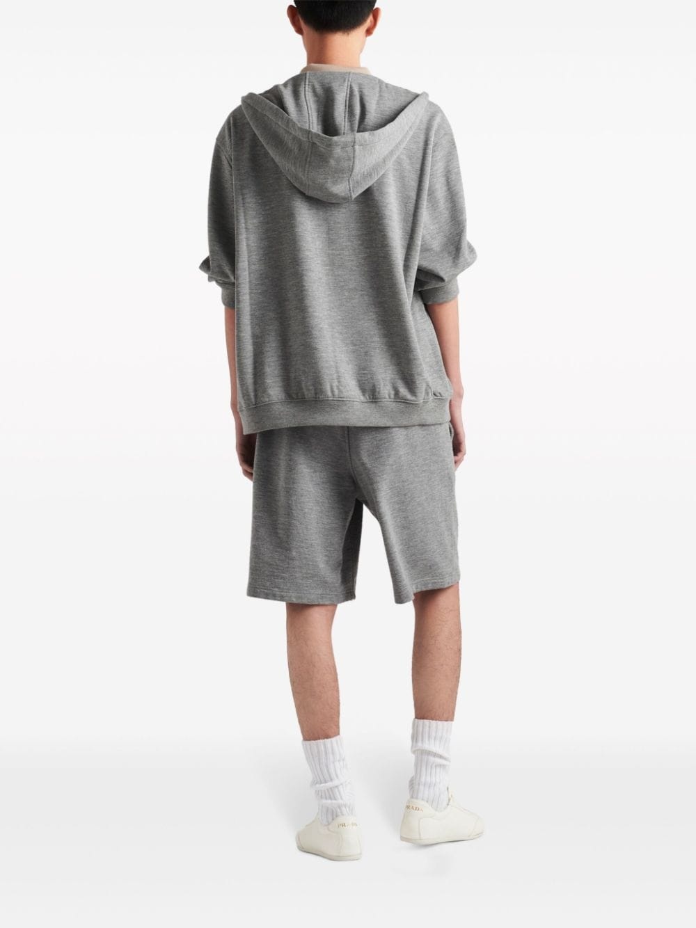 triangle-logo zip-up hoodie - 3
