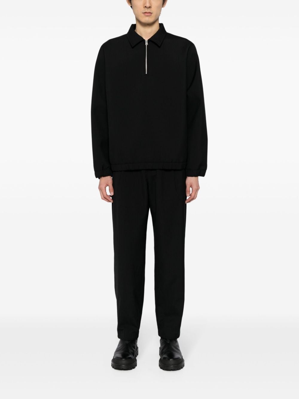 drawstring-fastening tapered trousers - 2