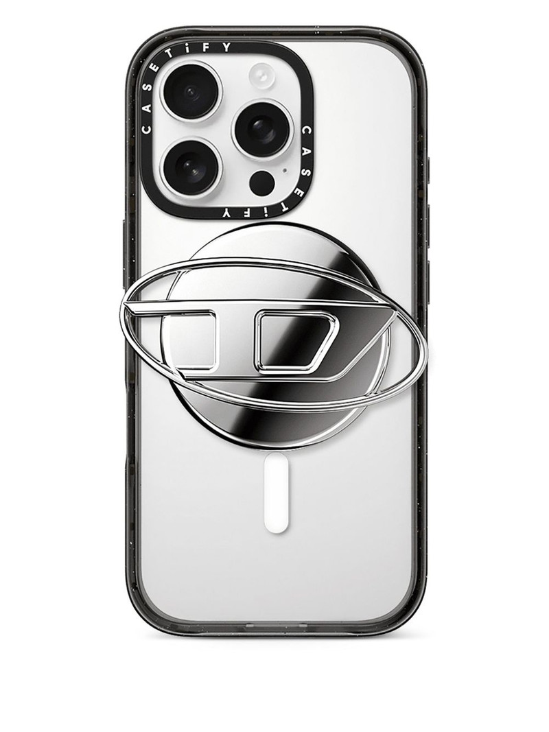 Diesel x CASETiFY logo-plaque phone grip stand outlook