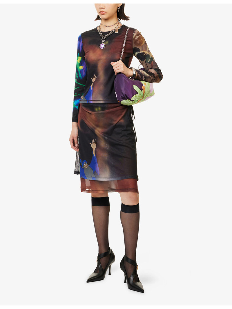 Chopova Lowena Harry Lambert for Chopova Lowena x Disney Fantasia Checked Pleated Knee-Length Skirt outlook