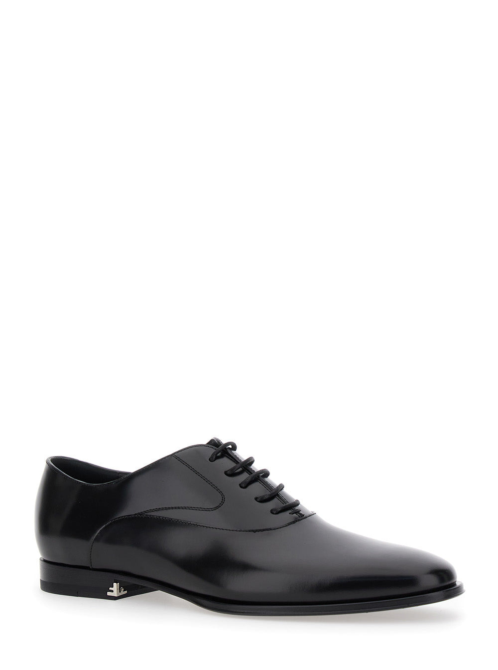 Fendi Men Black Lace-Up Shoes With Almond Toe And Front Laces In Leather Man - 2