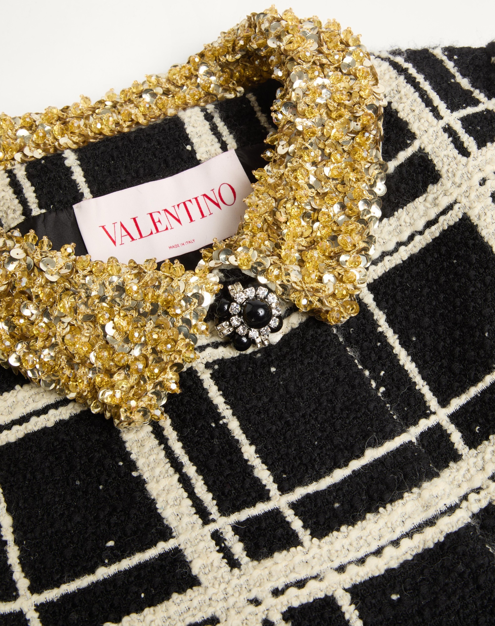 EMBROIDERED MACRO CHECK TWEED JACKET - 9
