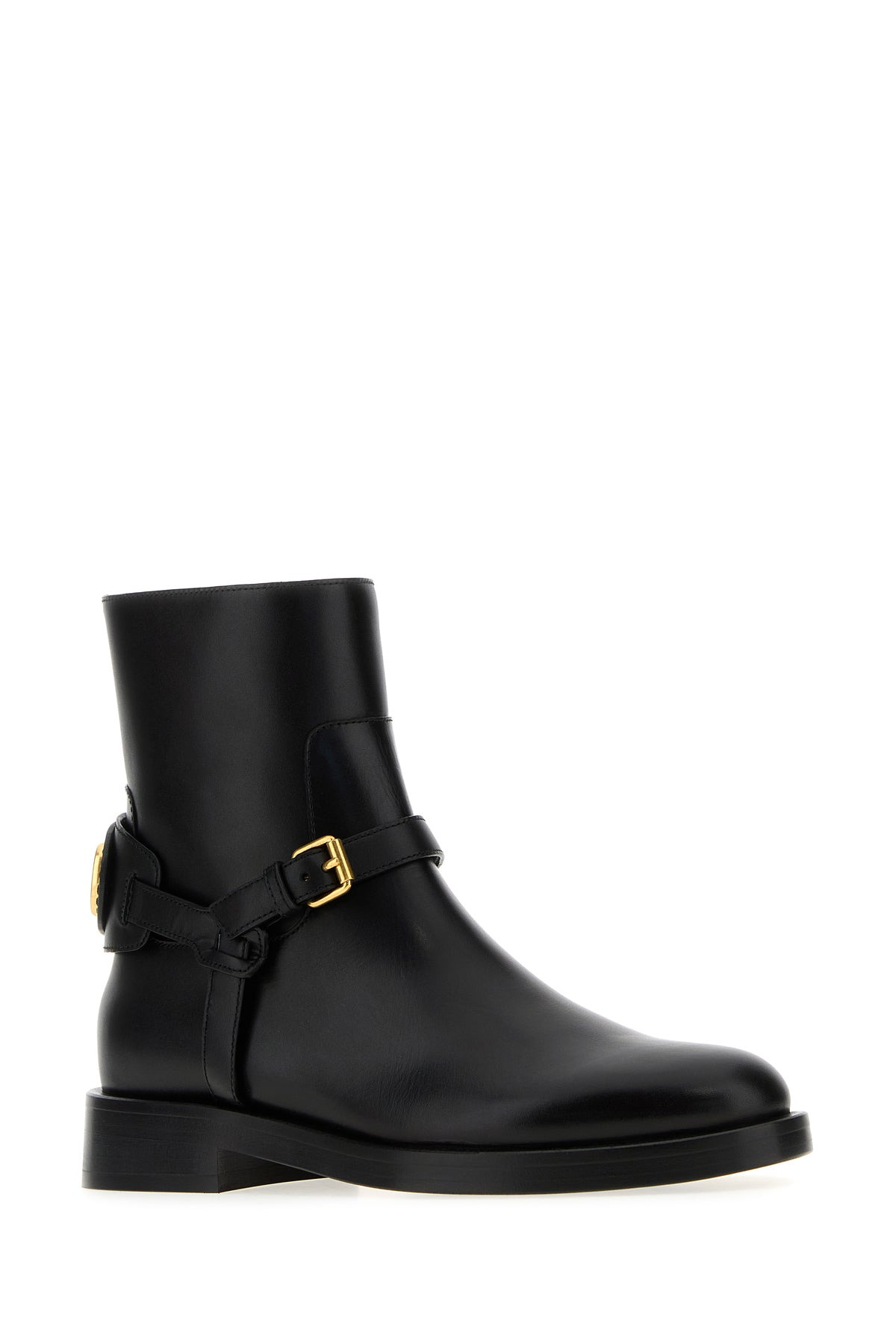 Black leather VLogo Signature ankle boots - 2