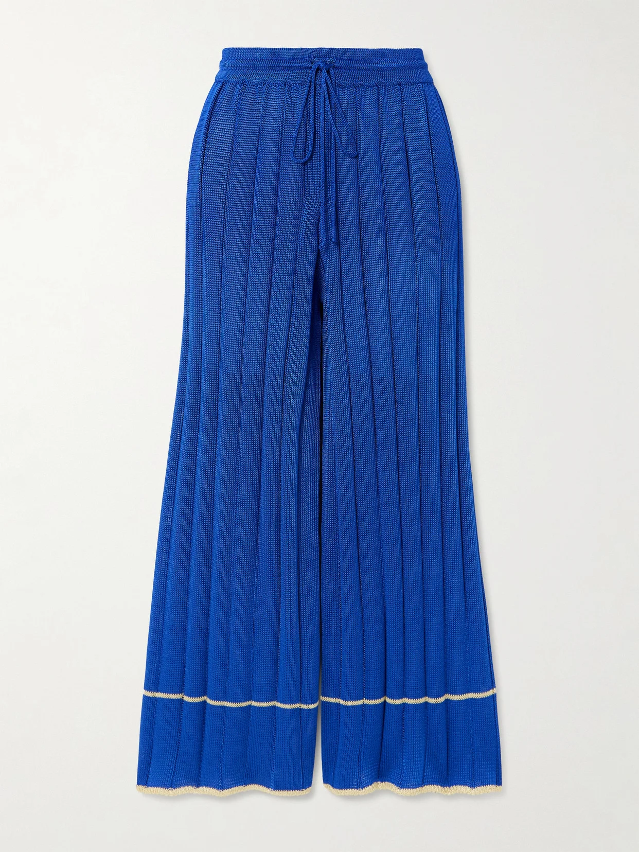 Ribbed-knit Wide-leg Pants - 1