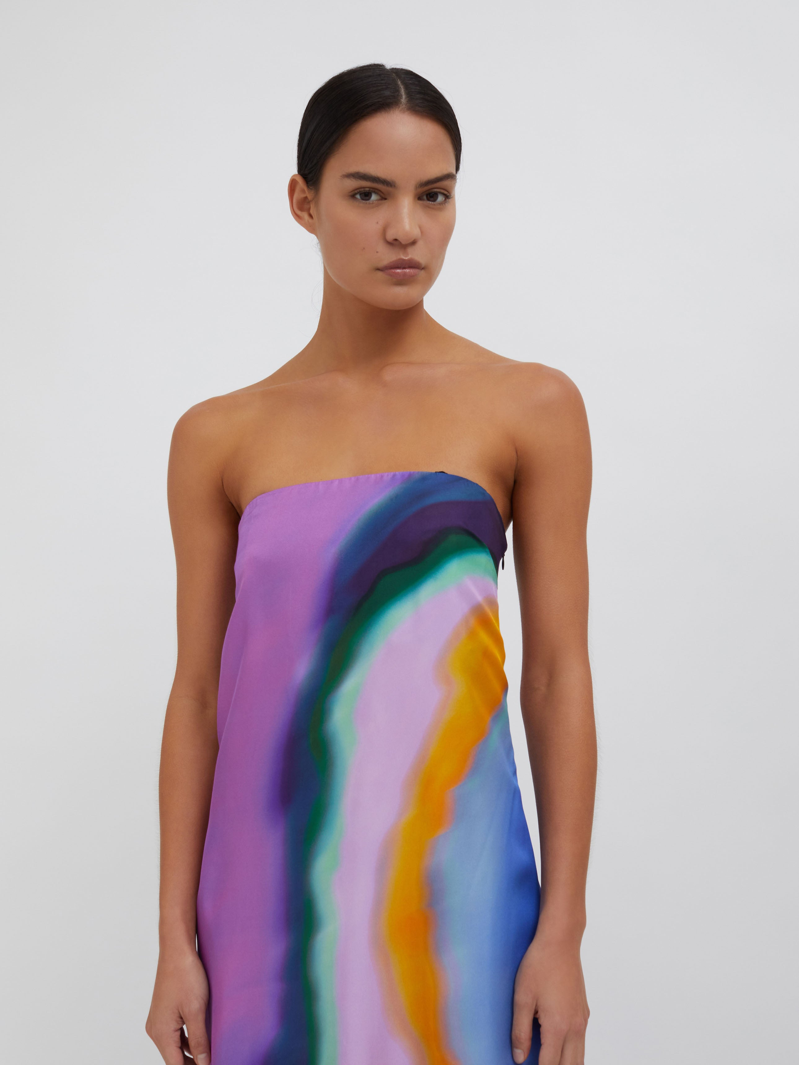 Aura Silk Strapless Dress - 4