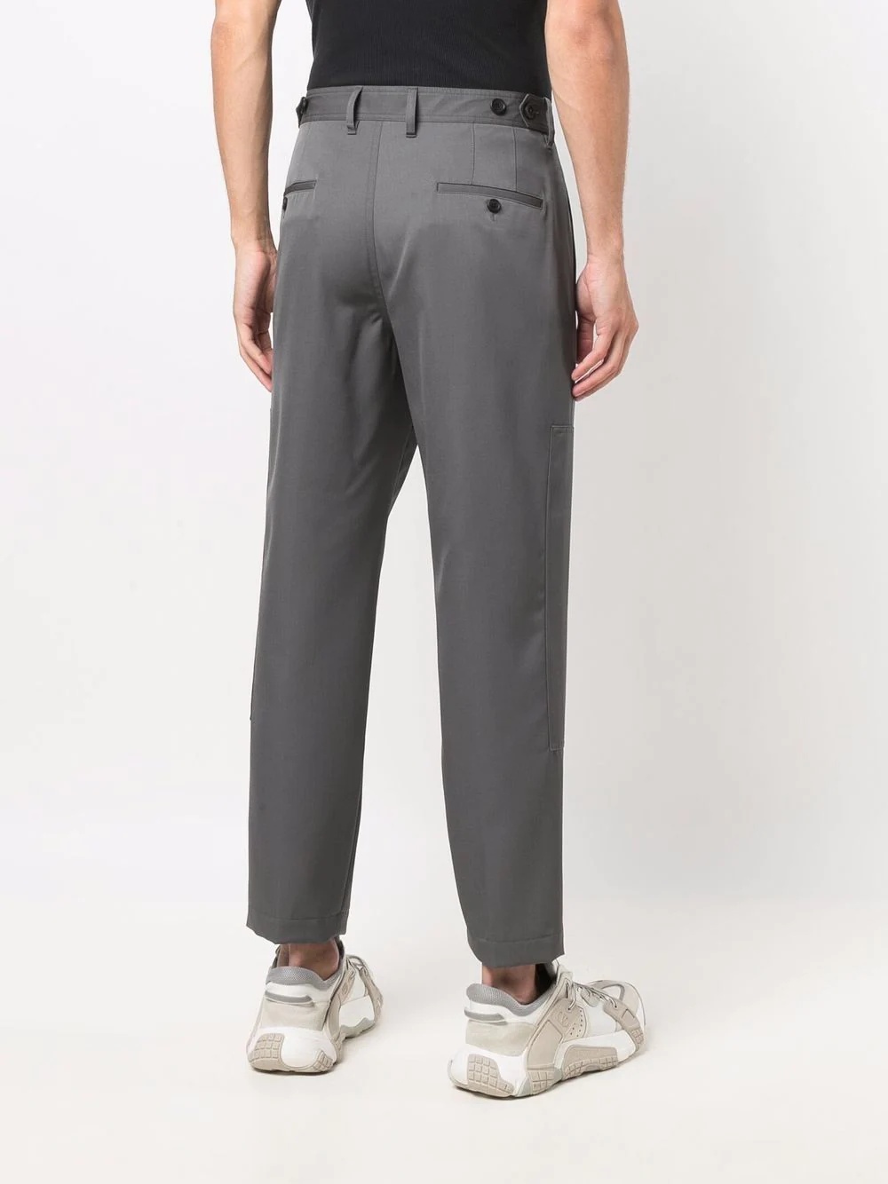 straight-leg wool trousers - 4