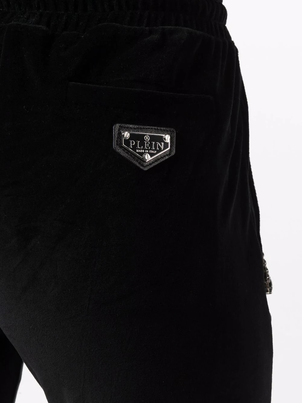 crystal cable detail velvet track pants - 5