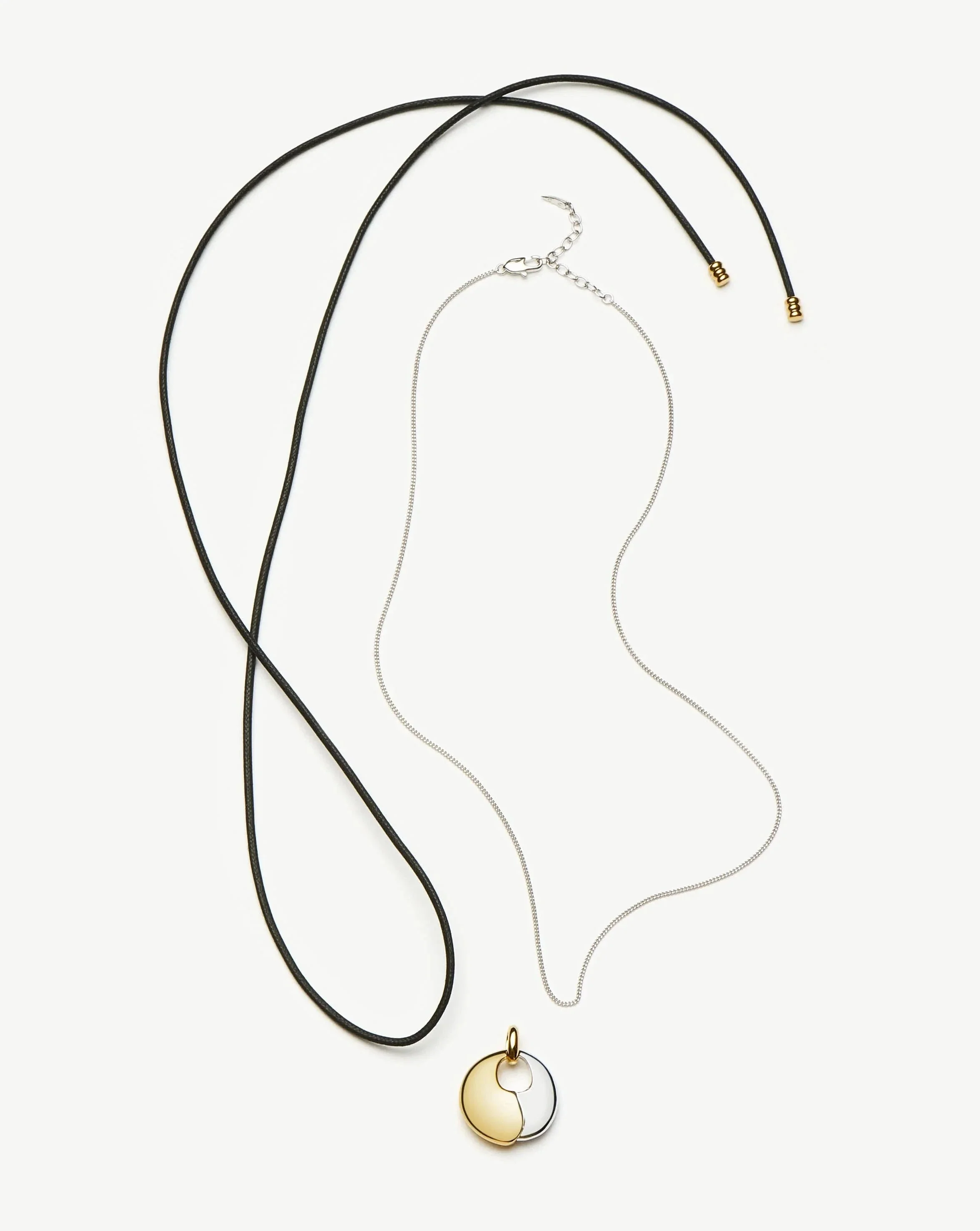 Sculptural Pebble Pendant Necklace Set - 1