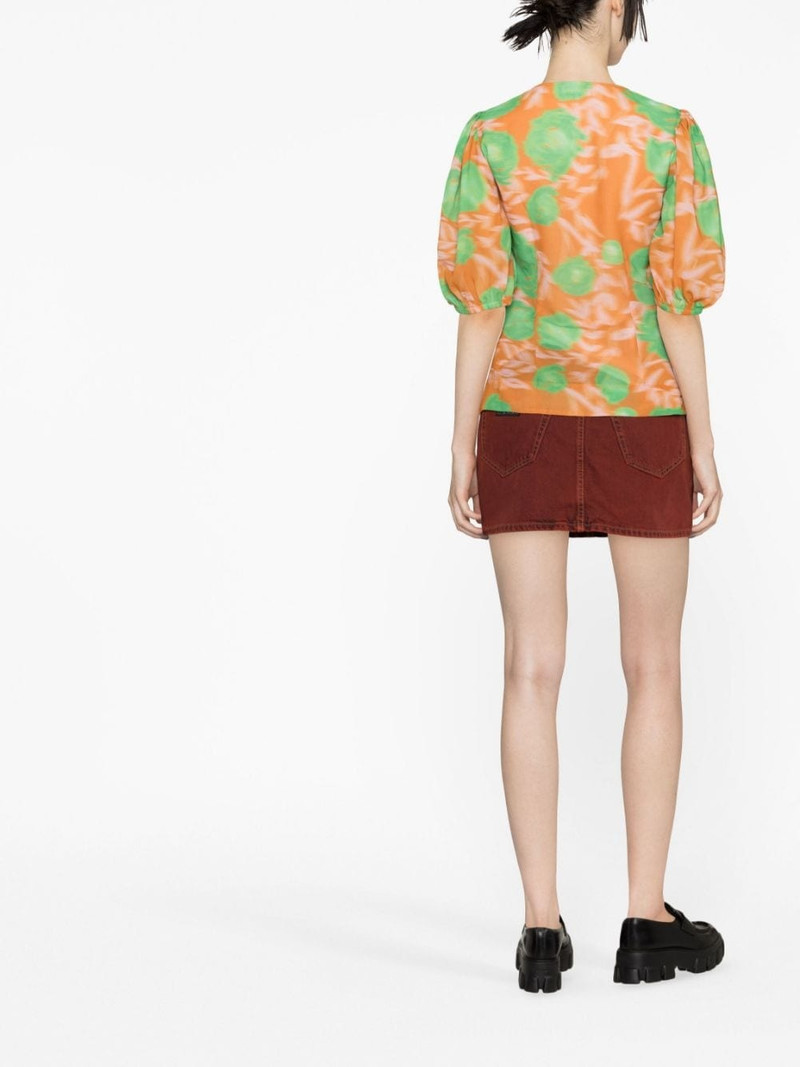 floral-print crepe blouse 4