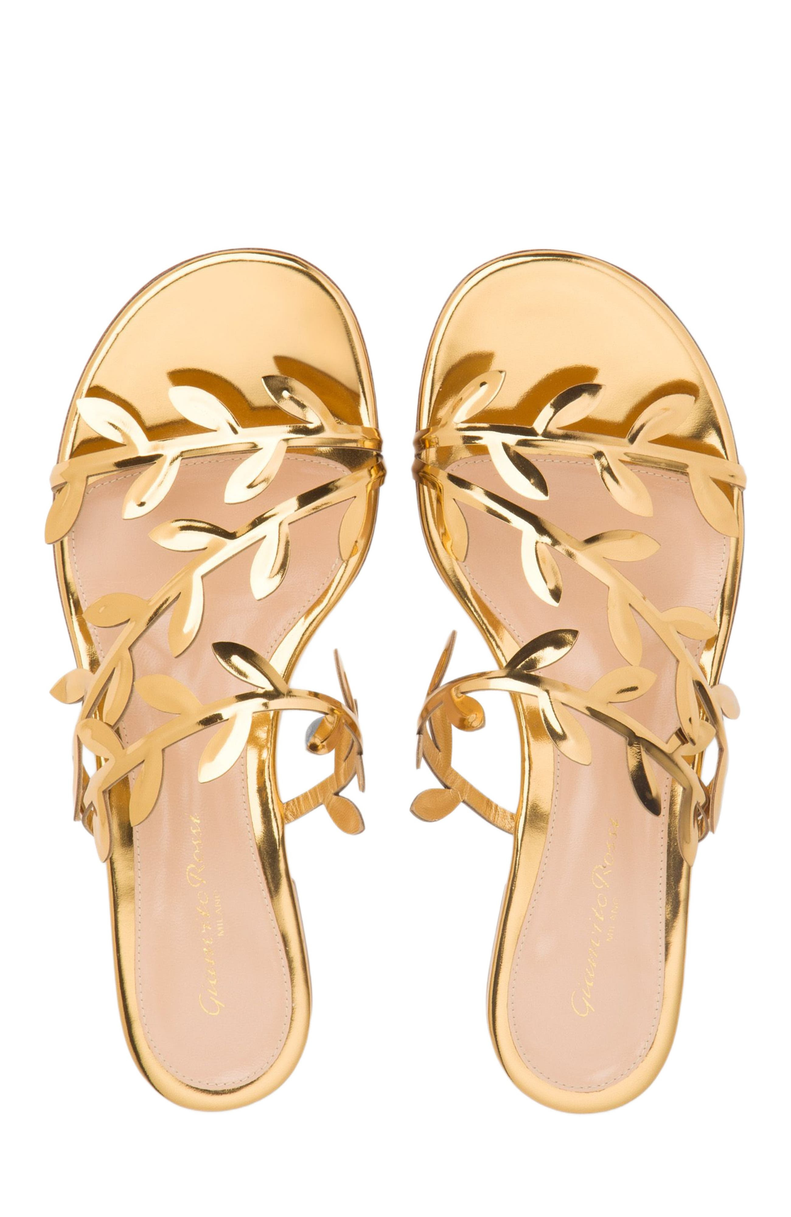 Gianvito Rossi Flavia 05 Sandals in Gold at Nordstrom - 3