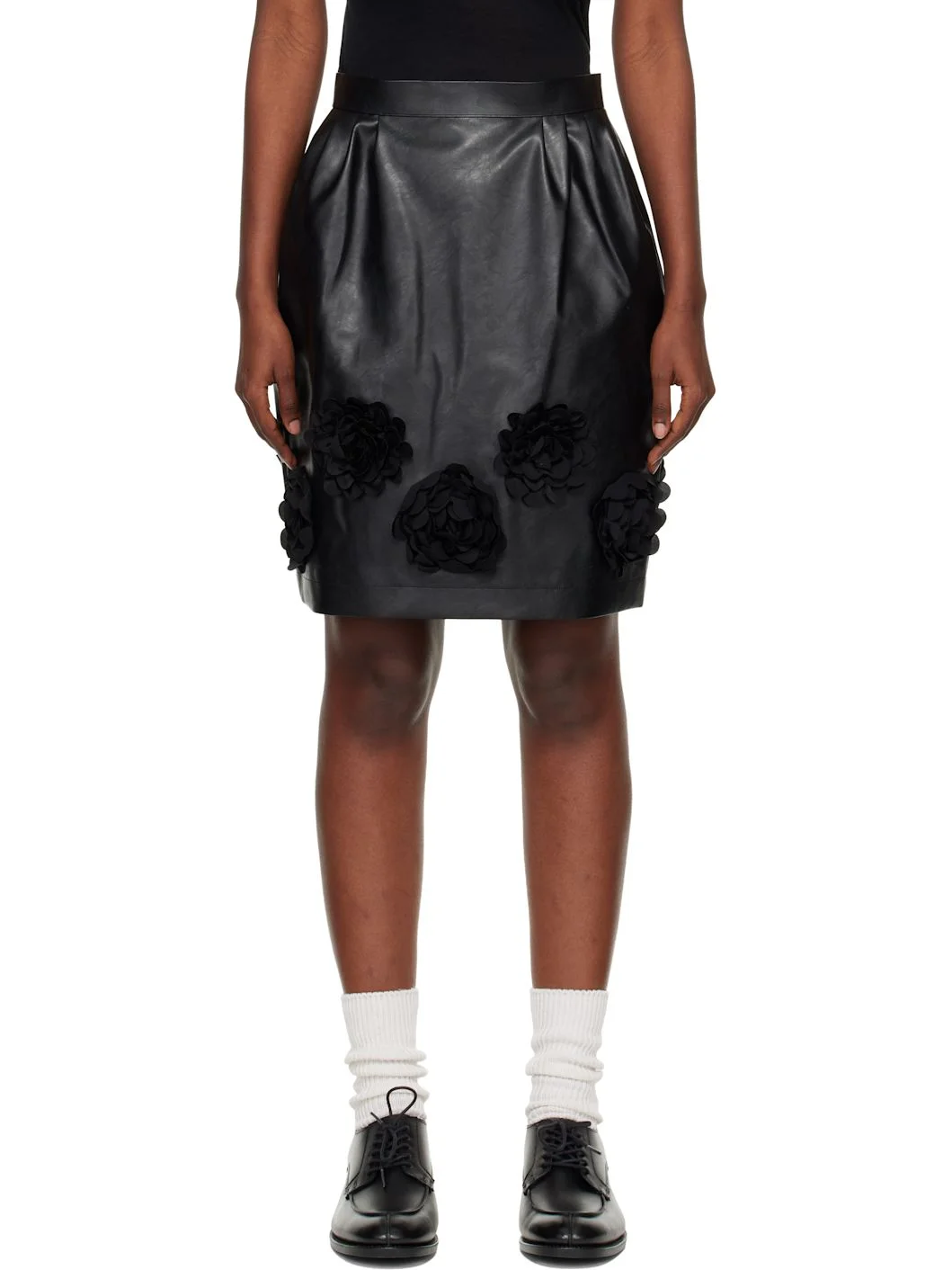 Black Flower Midi Skirt - 1