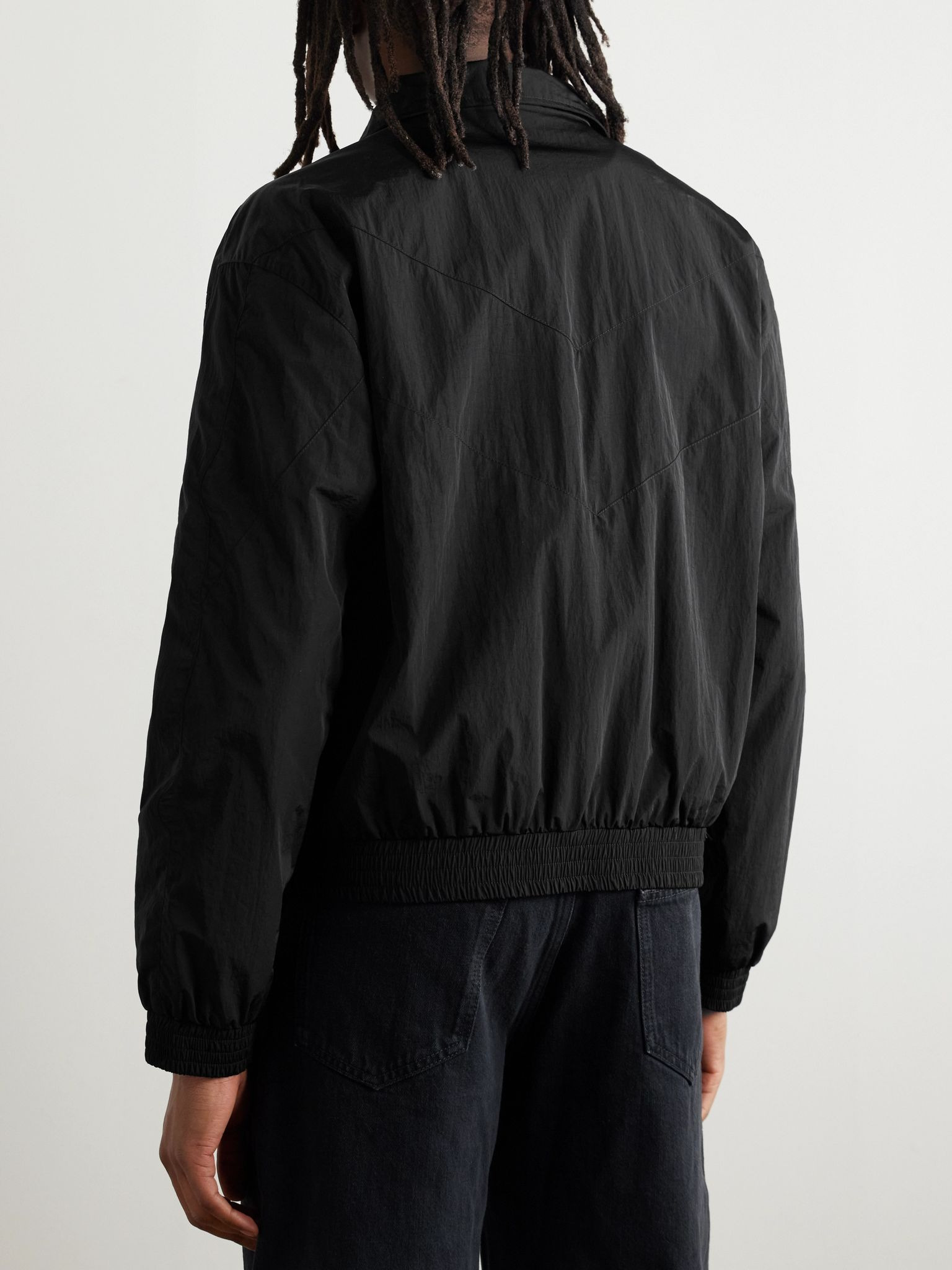 Logo-Embroidered Shell Bomber Jacket Black - 3