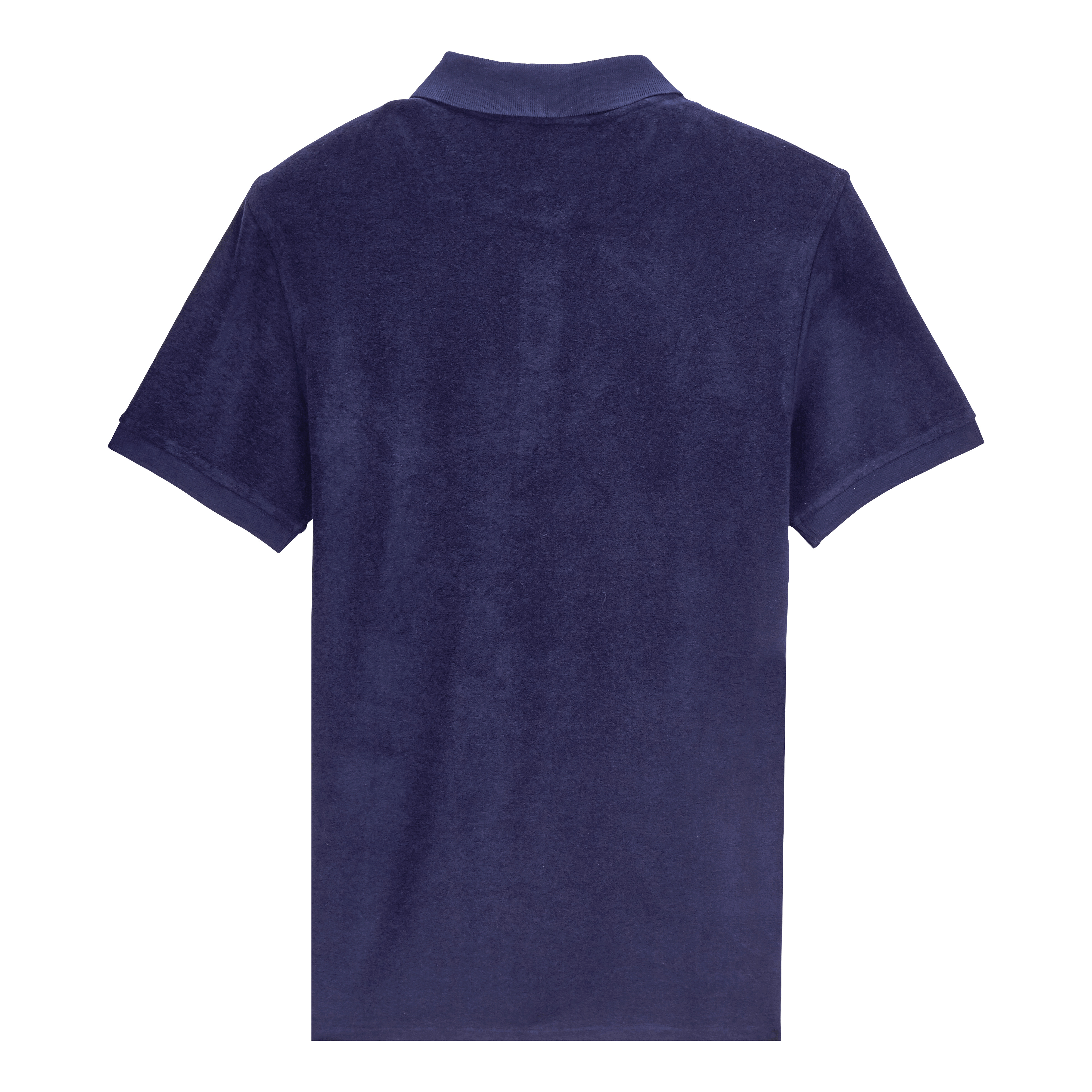 Men Terry Cloth Polo Shirt Solid - 2
