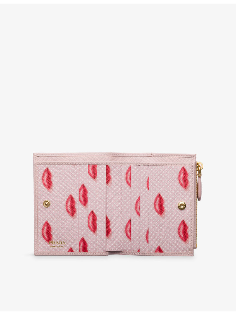 Prada Brand-Plaque Small Leather Wallet outlook