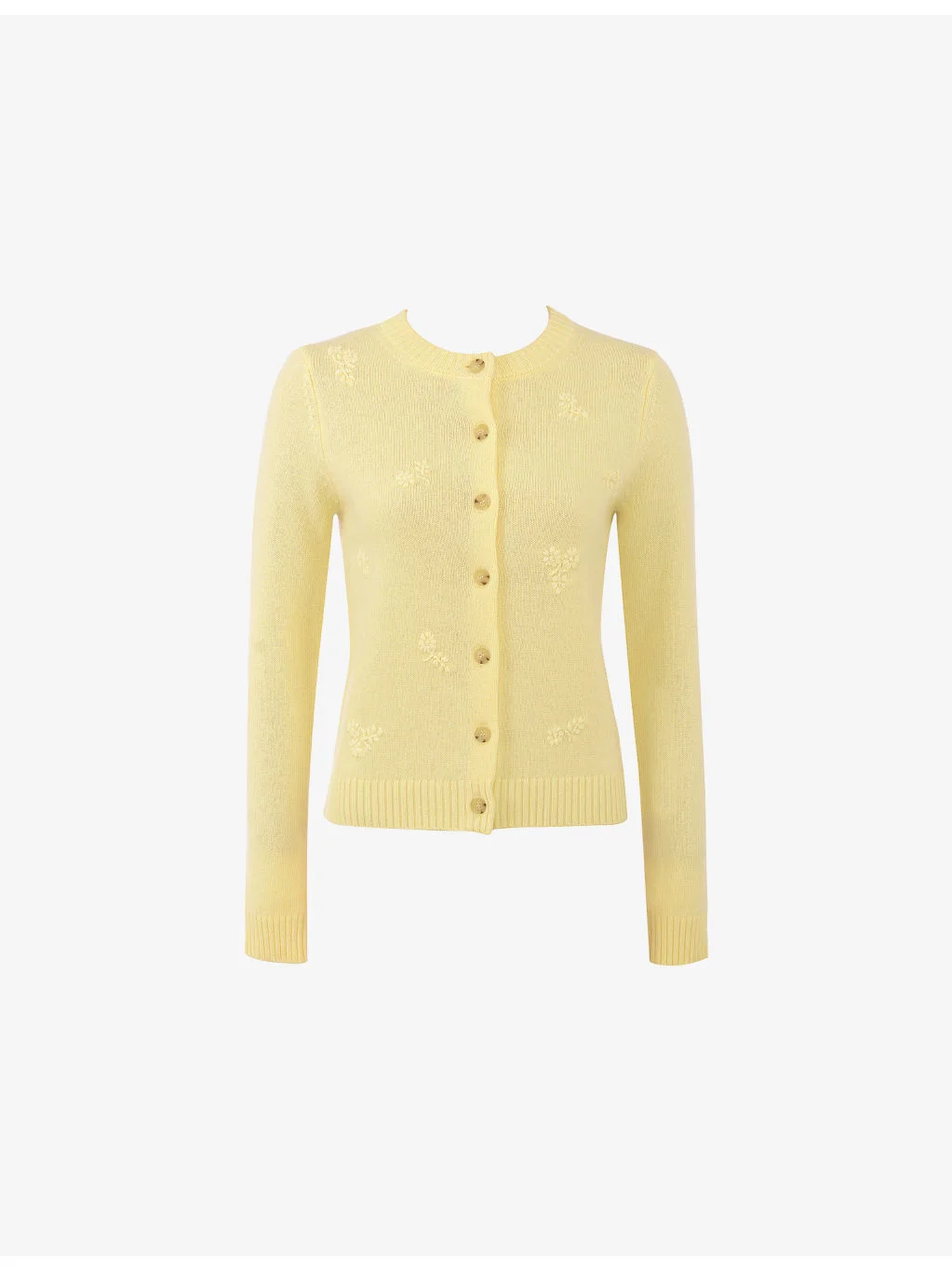 Poppie Floral-Embroidered Wool and Cashmere-Blend Cardigan - 1