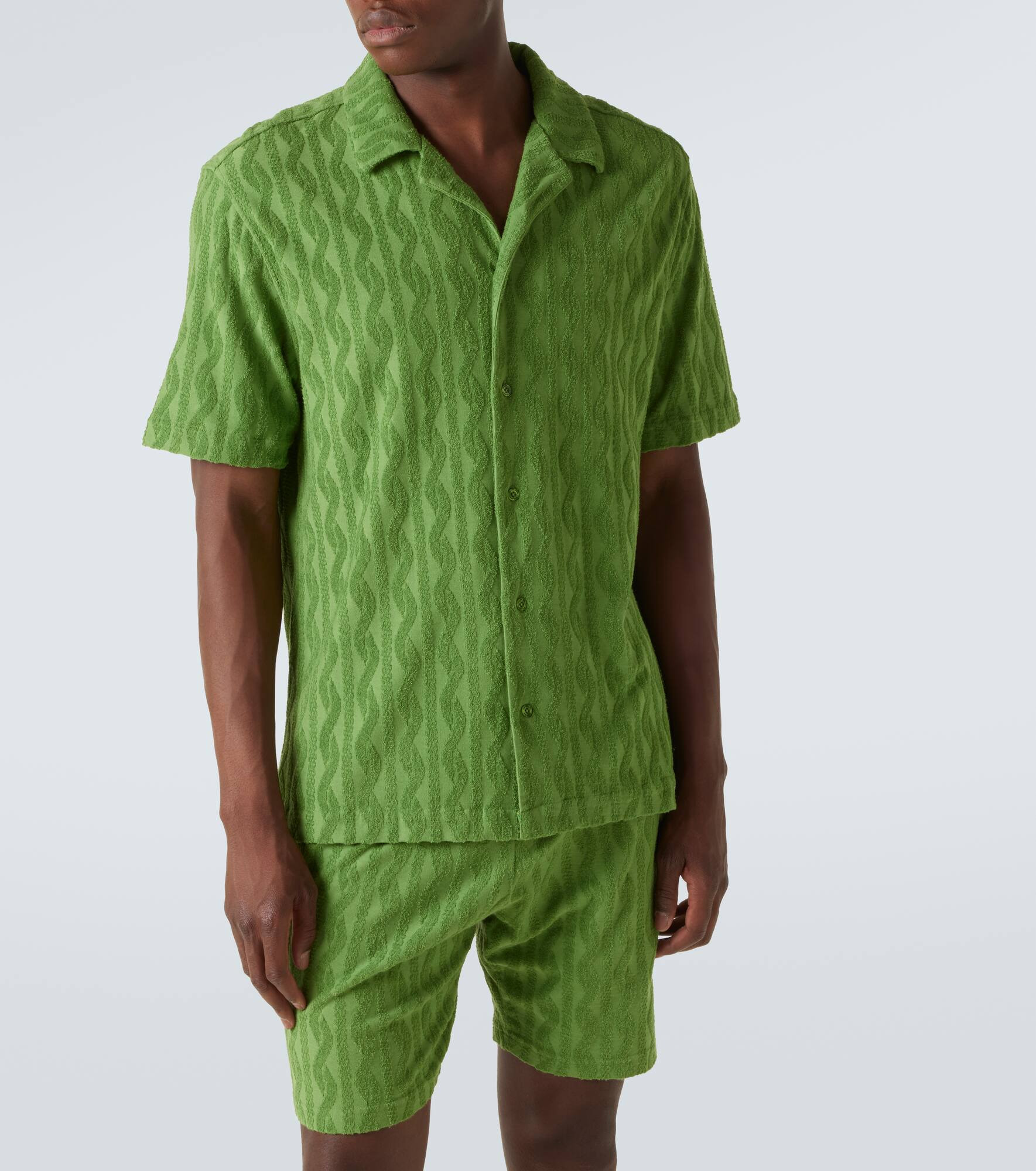 Roberto cotton, silk, and linen terry shirt - 3