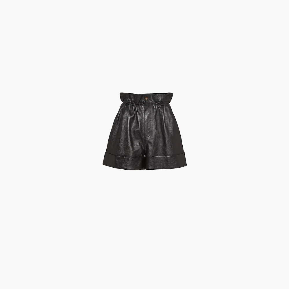 Shiny nappa leather shorts - 1