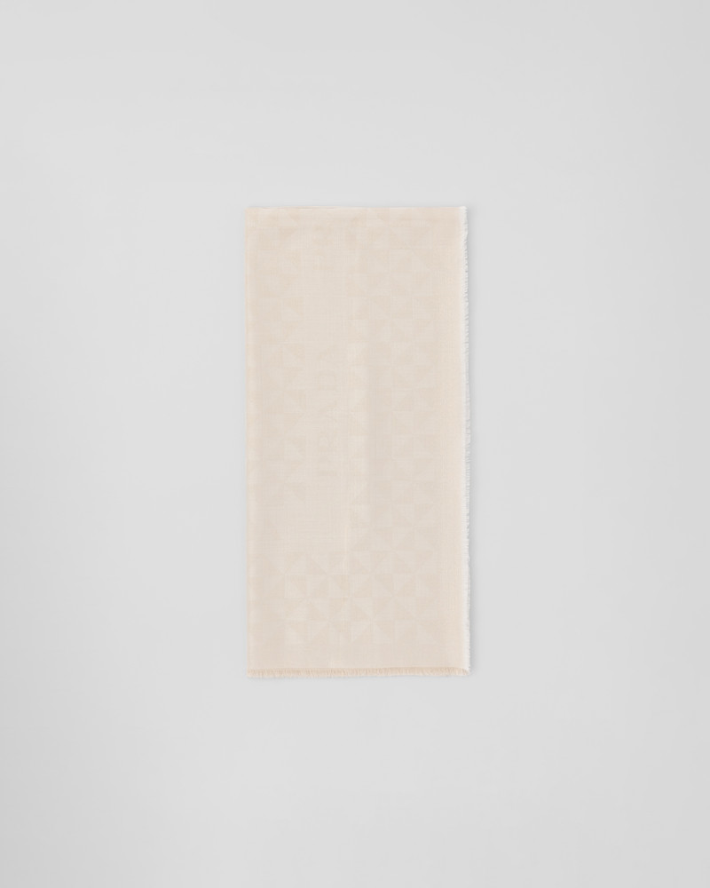 Wool, silk, cashmere and Lurex jacquard shawl 1