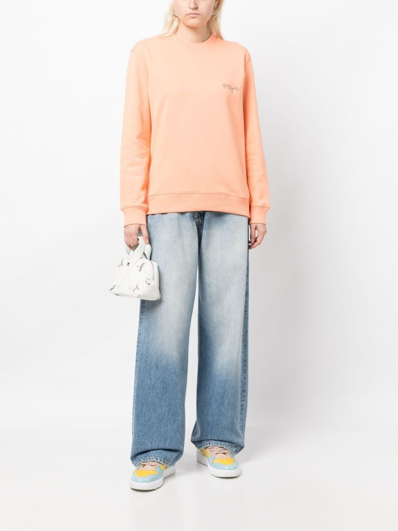 MSGM logo-embroidery cotton sweatshirt outlook