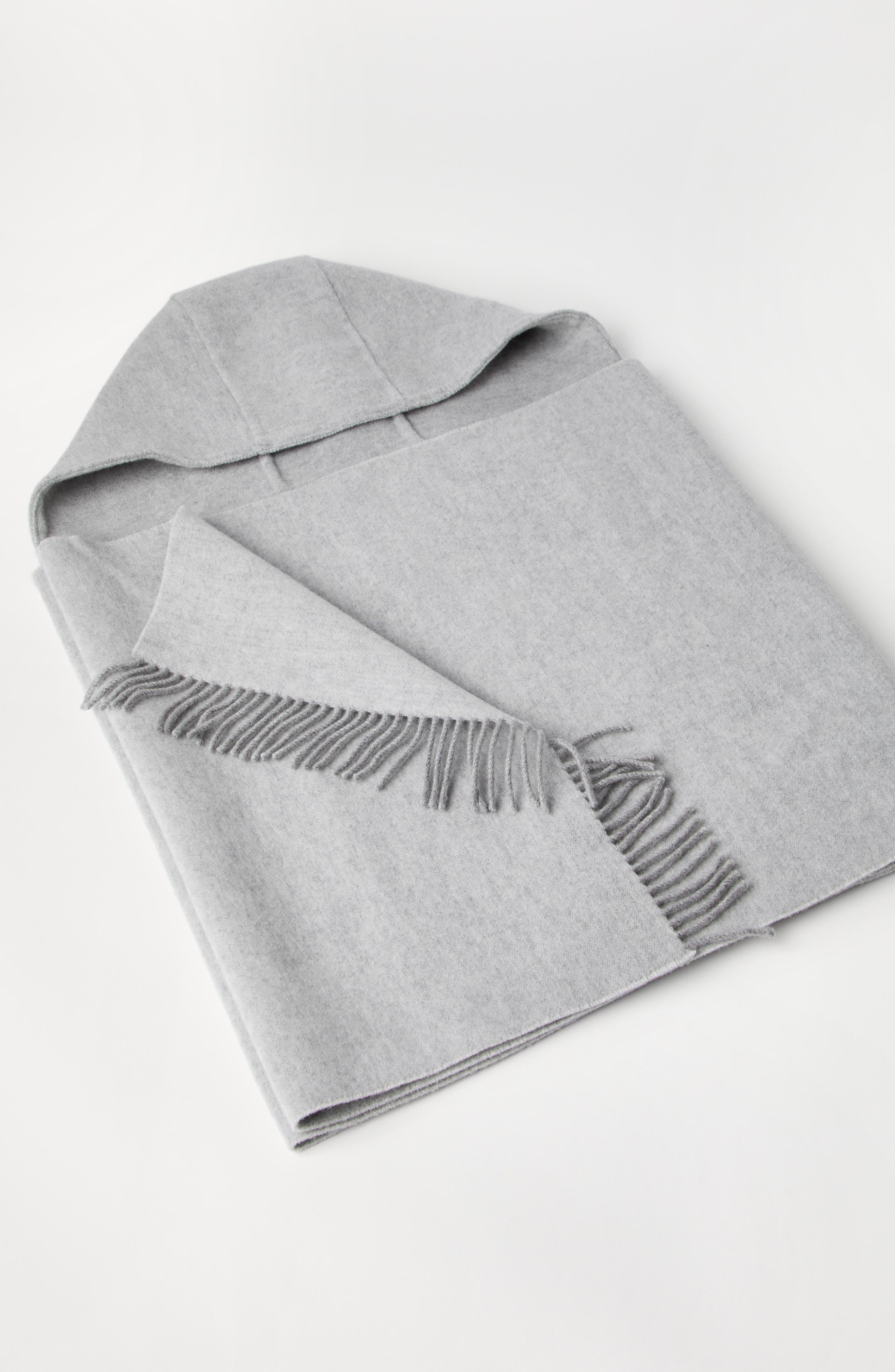 Brunello Cucinelli Knit scarf with hood in Light Grey at Nordstrom - 3