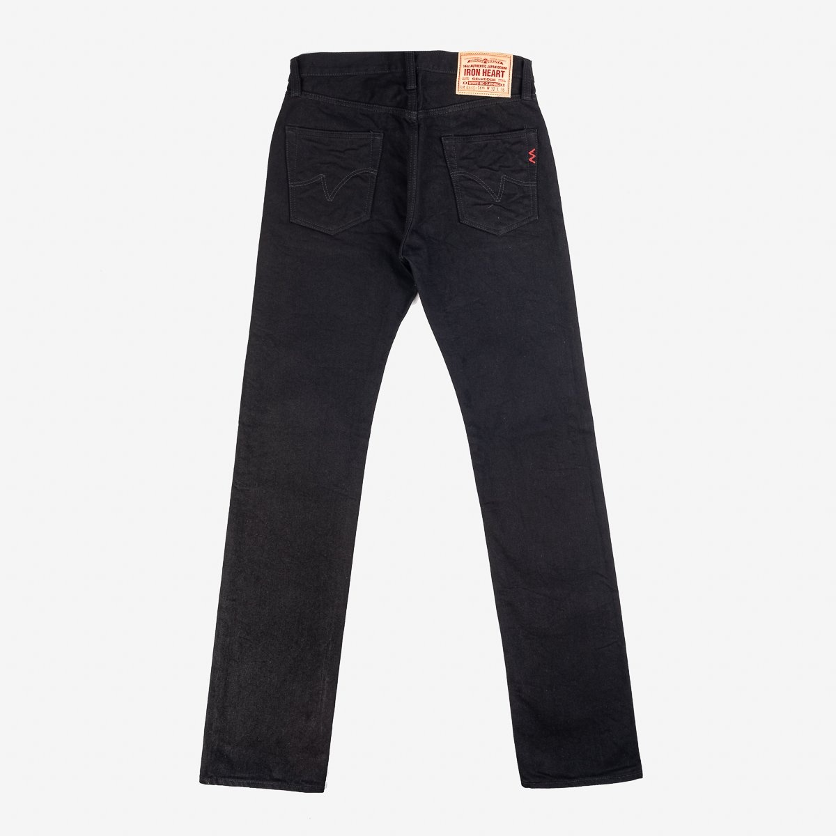 IH-666S-142bb 14oz Selvedge Denim Slim Straight Cut Jeans - Black/Black - 5