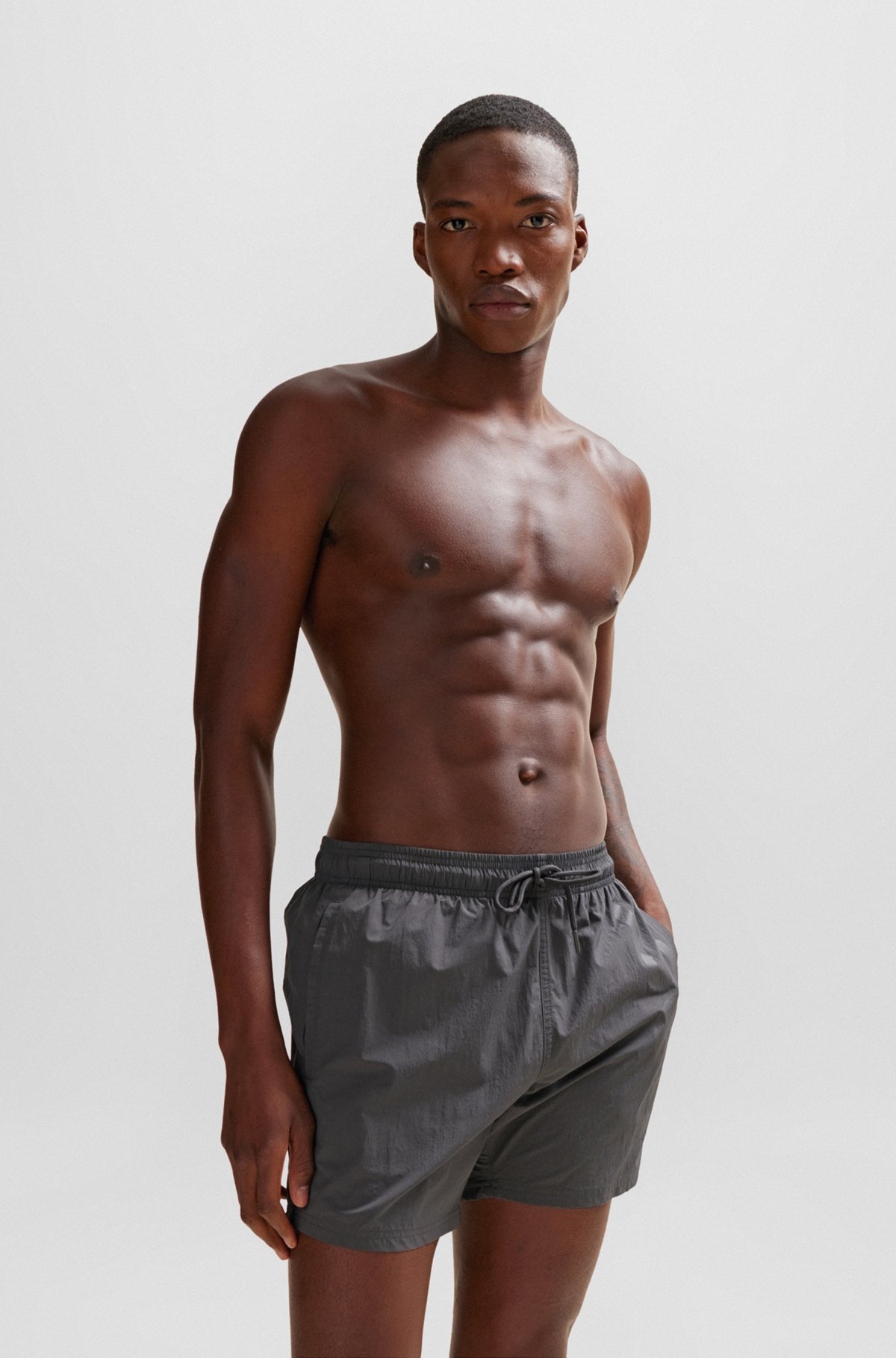 QUICK-DRY SWIM SHORTS WITH LARGE LOGO PRINT - 2