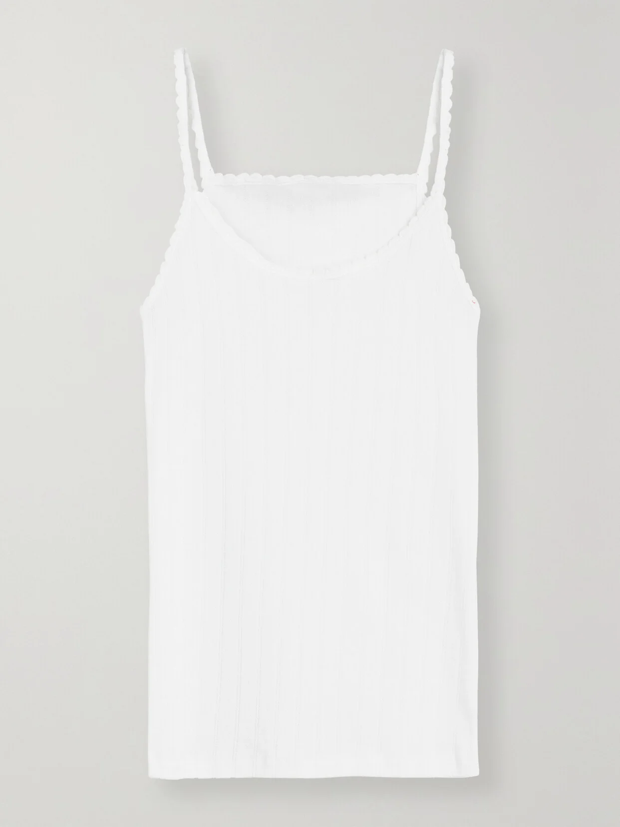 Pointelle-knit Cotton-jersey Tank - 1