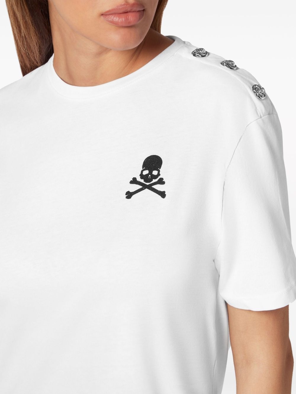 skull-embellished cotton T-shirt - 5