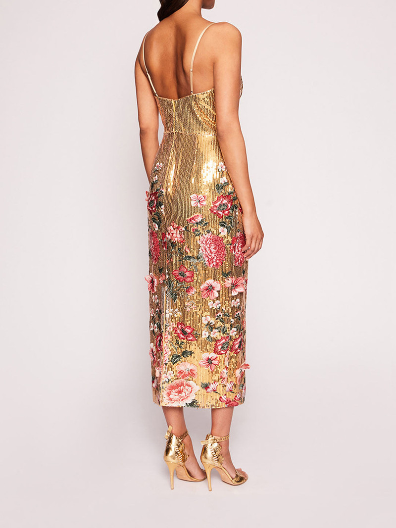 Marchesa SHIMMER MIDI DRESS outlook