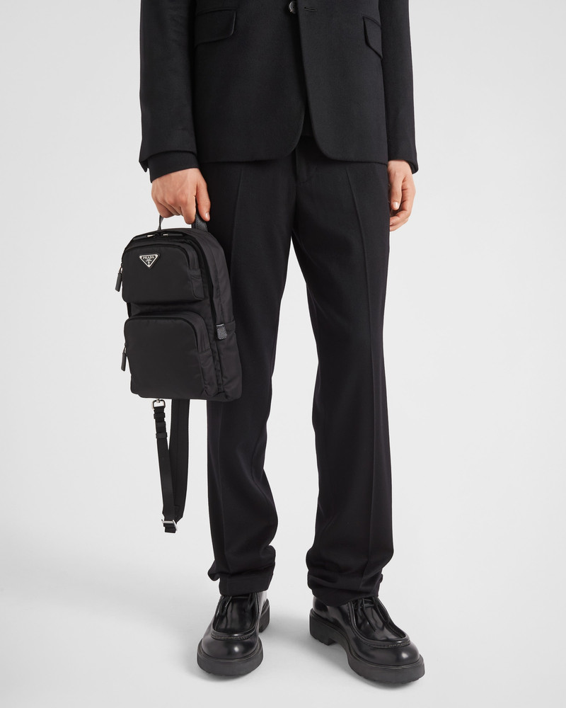 Re-Nylon and Saffiano leather backpack 7