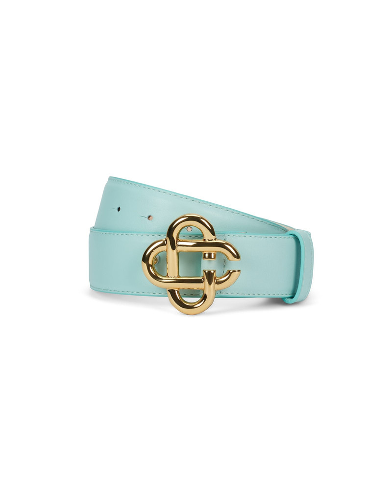 Mens Green Leather Belt 1