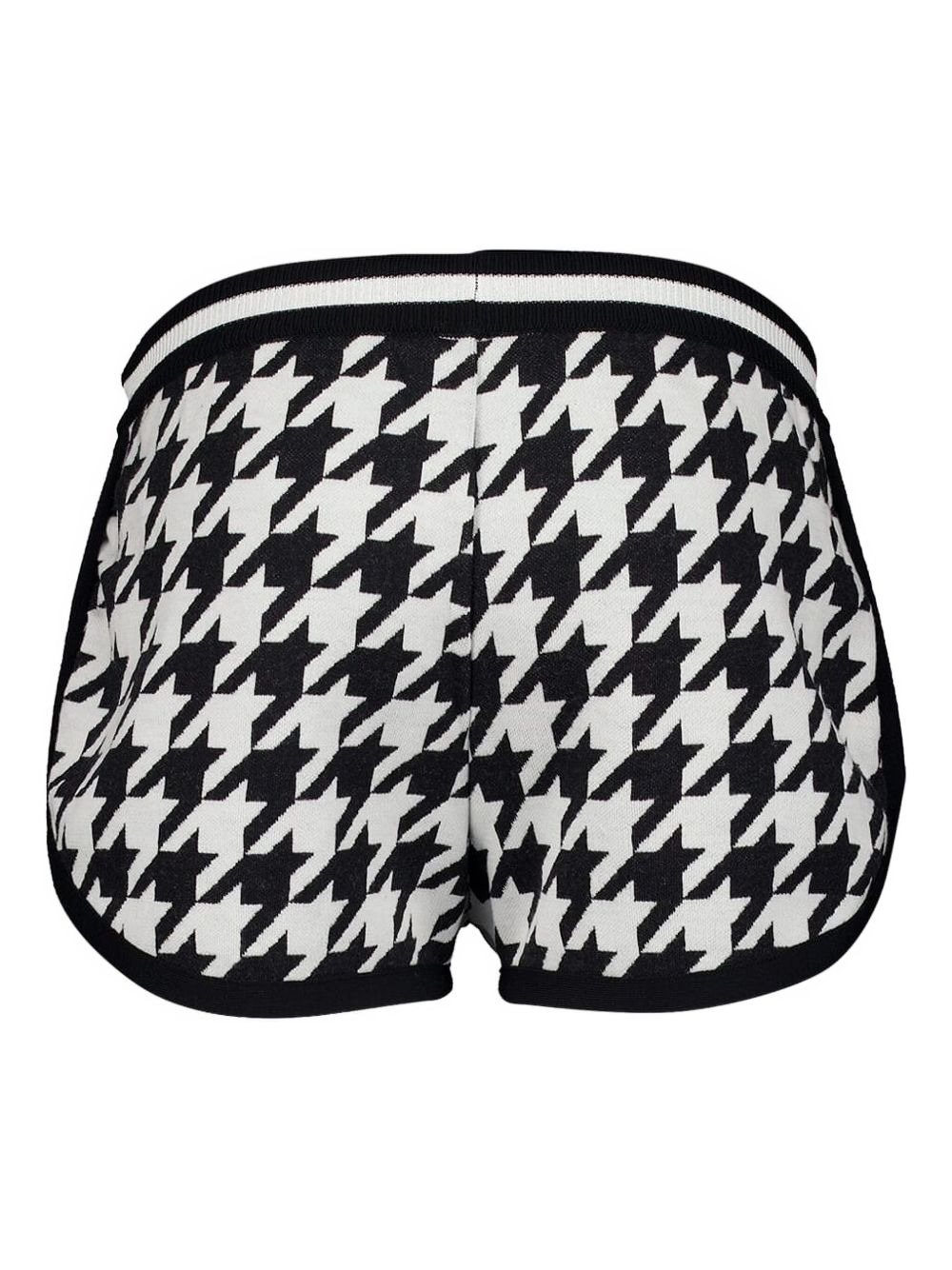 houndstooth knit shorts - 2