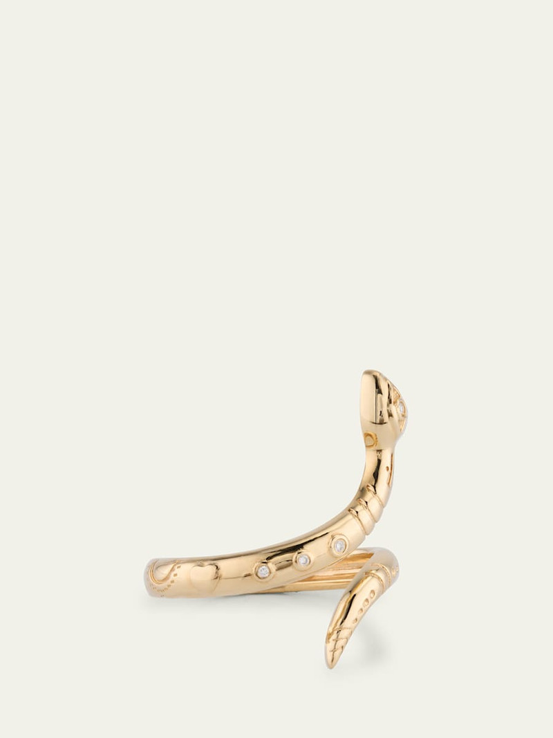 SYDNEY EVAN 14K Yellow Gold Wrap Snake Ring with Diamonds outlook