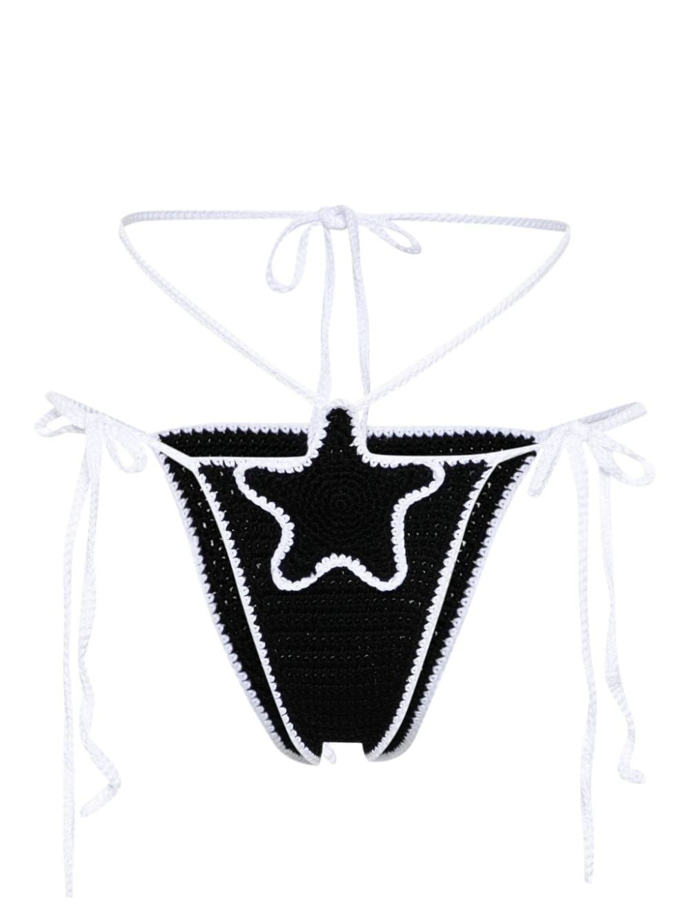 star-patch crochet bikini top - 1