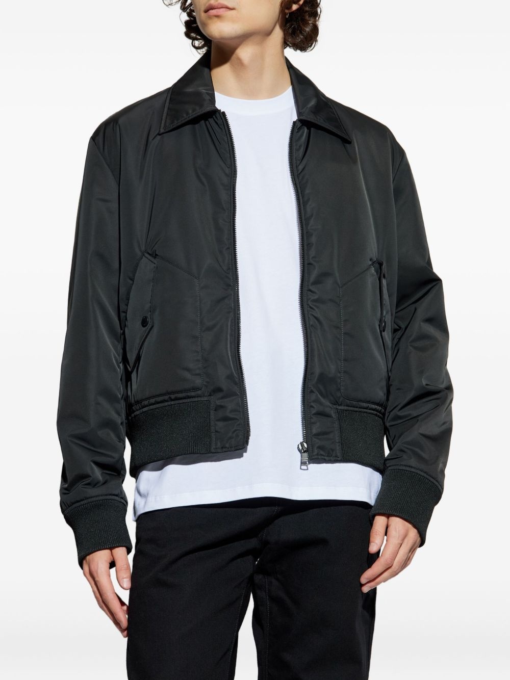 logo-print bomber jacket - 3