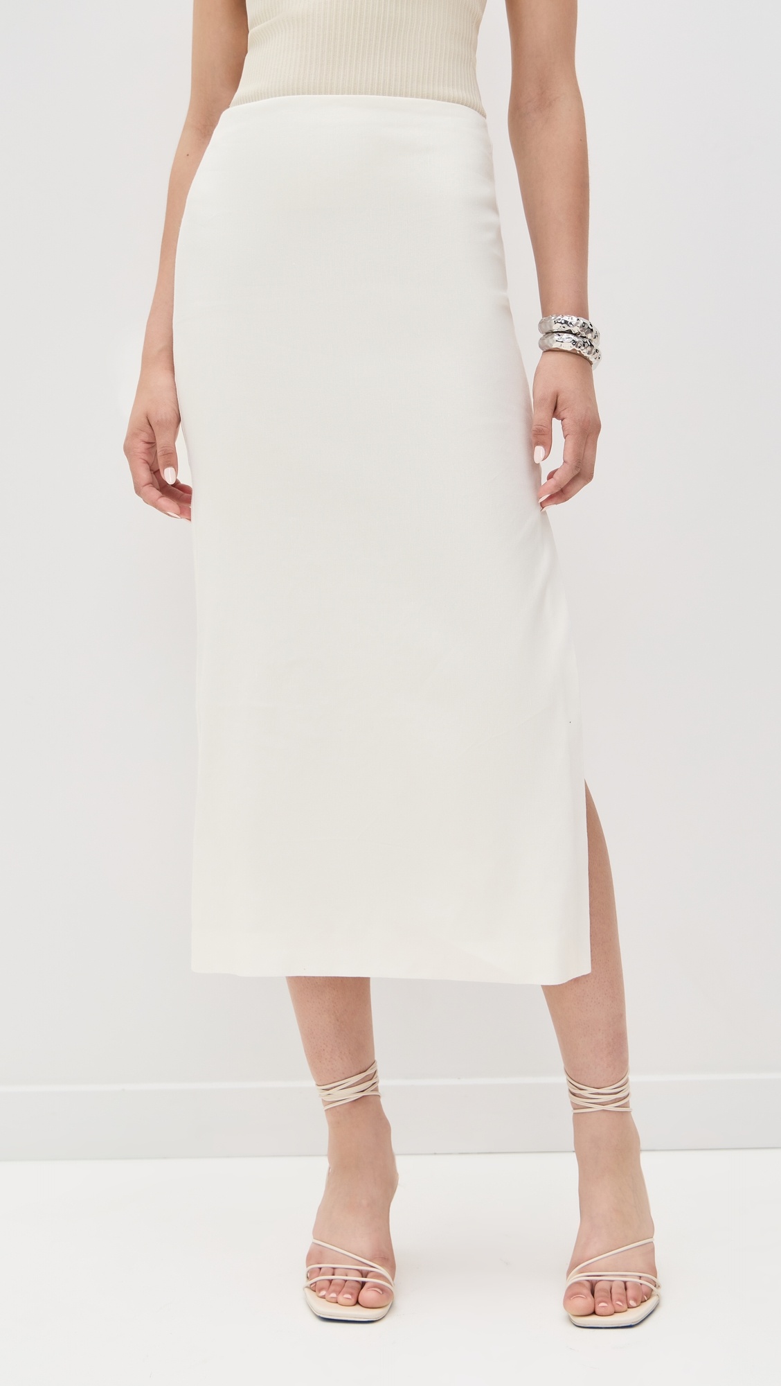 Maeve Slip Skirt with Slit - 1