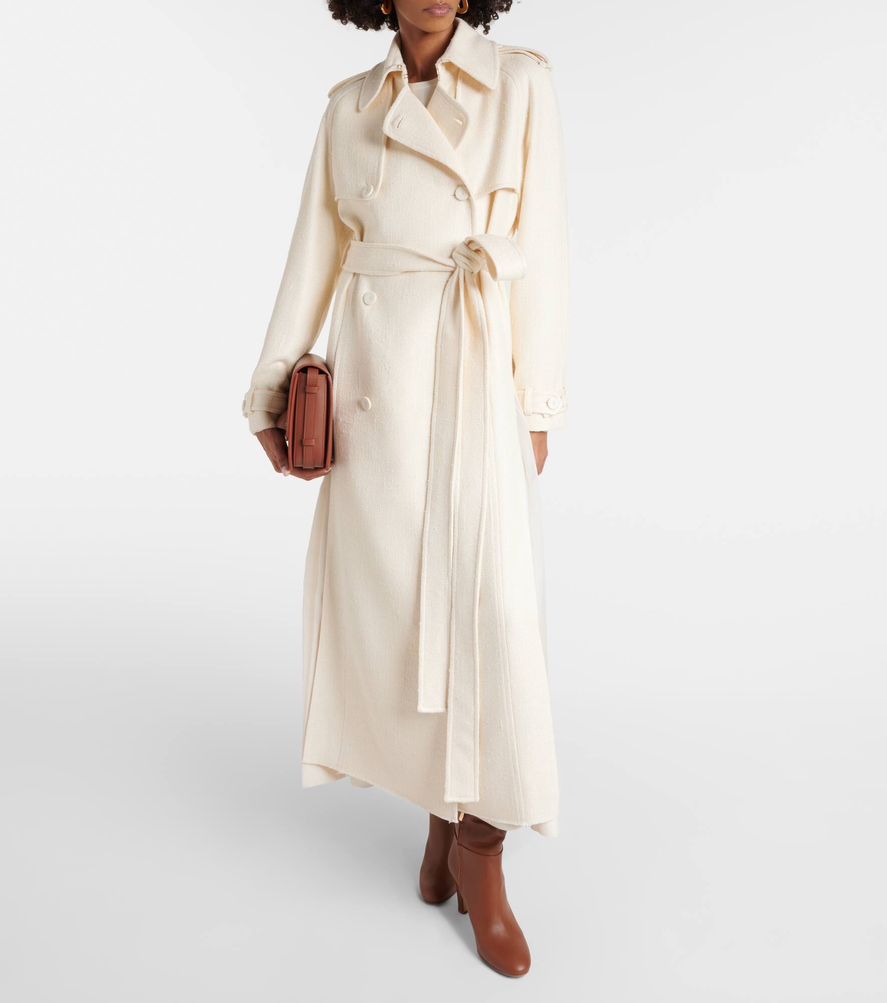 Eithne silk and wool trench coat - 8