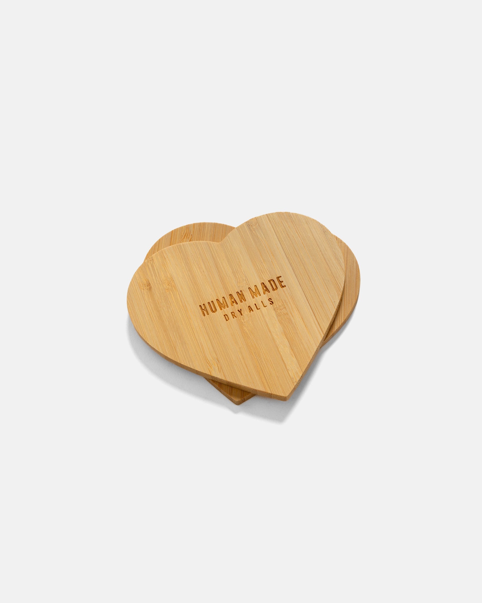Heart Bamboo Coaster Set Beige - 2