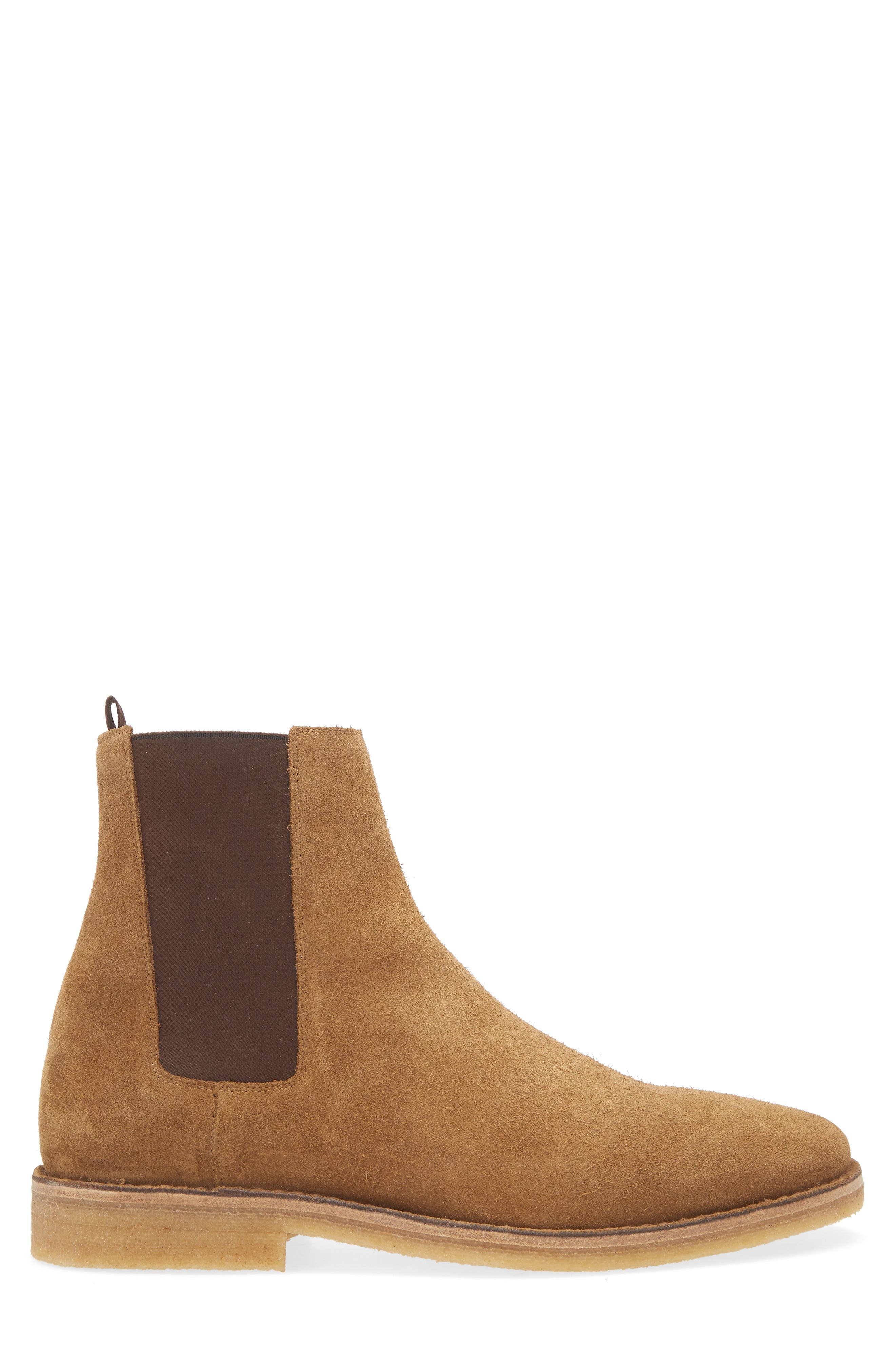 BOSS x Beckham Jareth Plain Toe Suede Chelsea Boot in Medium Beige at Nordstrom - 3