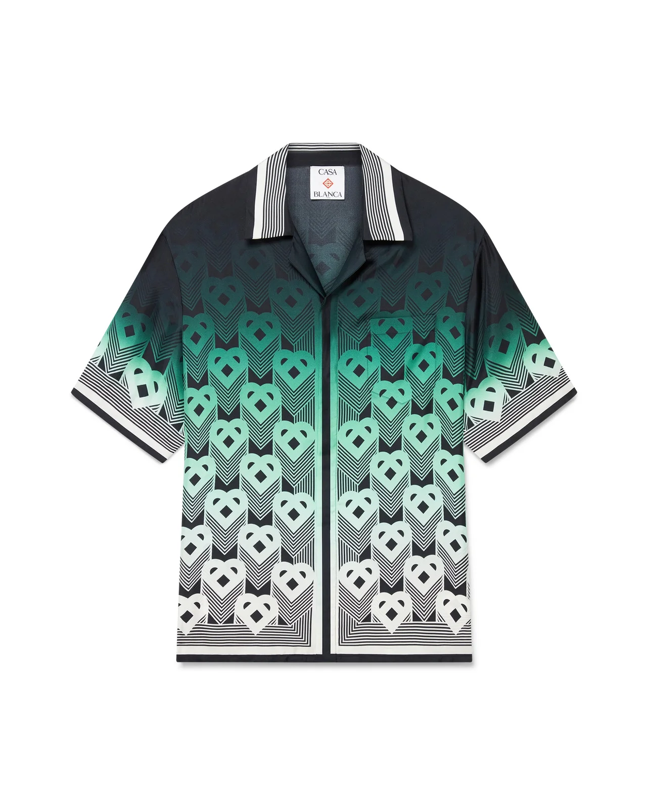 Gradient Monogram Silk Short Sleeve Shirt - 1