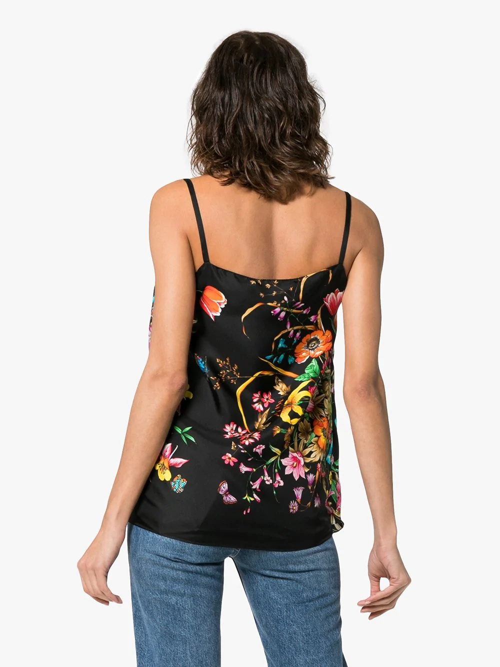 Draped silk floral print cami - 4